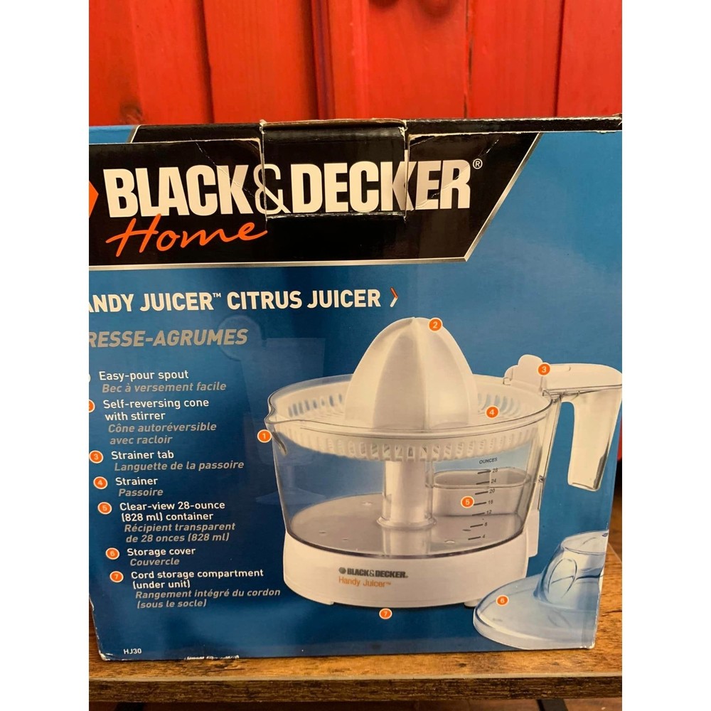 Black and Decker Home Handy Juicer Citrus Juicer Orange EUC Tested Works!